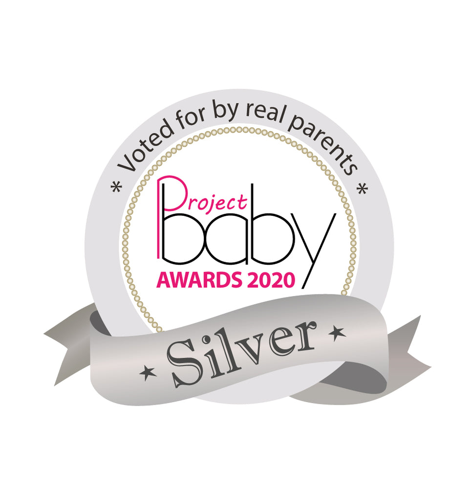 A badge showing that the Baby's First Year Subscription Package winning a silver badge in the Project Baby Awards 2020..