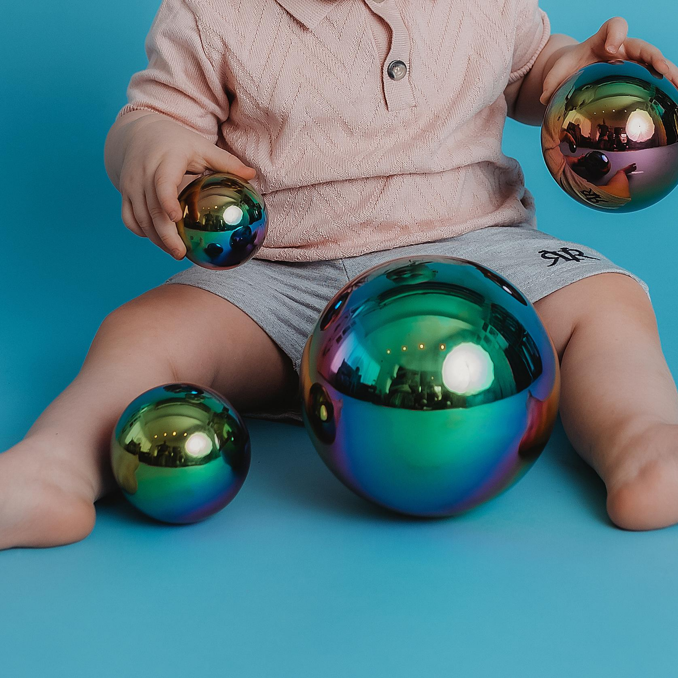 Silver sensory balls sales